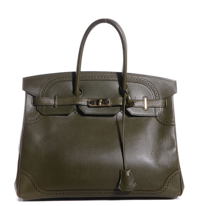 Hermes Tadelakt Ghillies Birkin 35 Vert Veronese 1 of 25