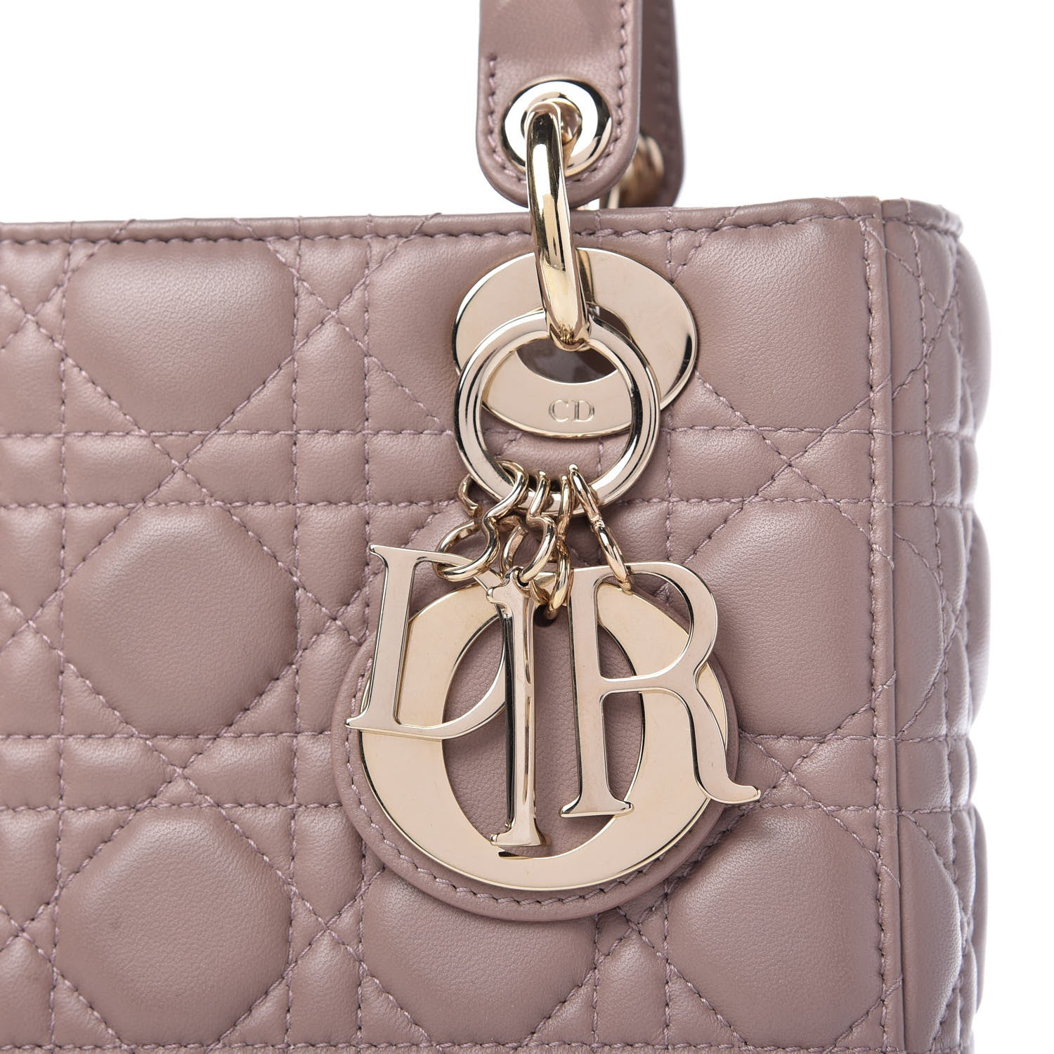 Christian Dior Lambskin Cannage Small Lucky Badges My Lady Dior Taupe 9 of 9