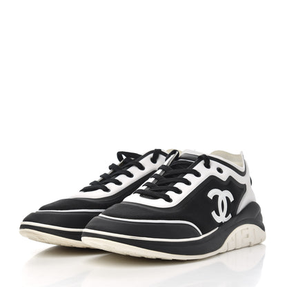 Chanel Mesh Lycra Thermoplastic Mens Sneakers 46 Black White 3 of 16