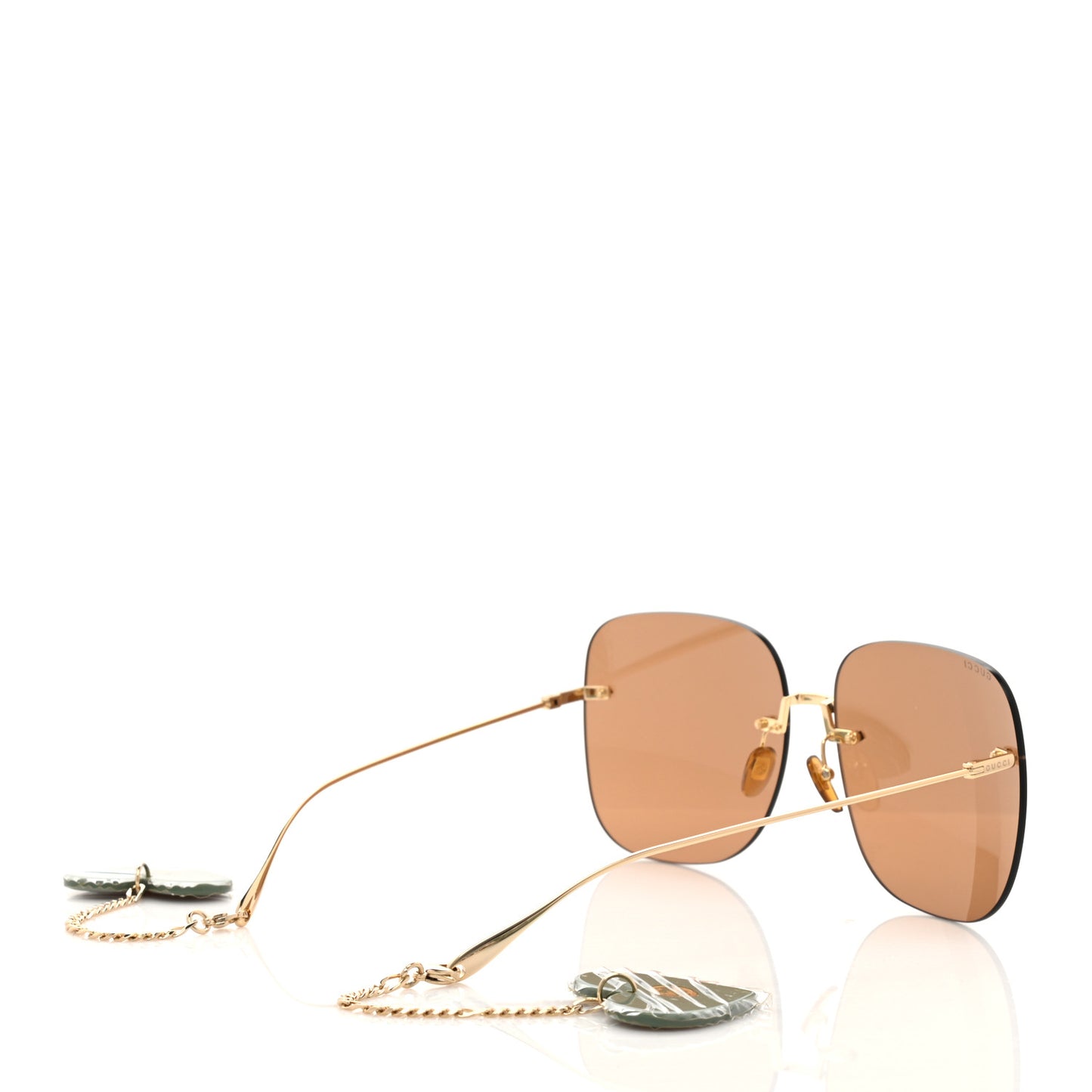 Acetate Detachable Charm Square Frame Sunglasses GG1148S Brown