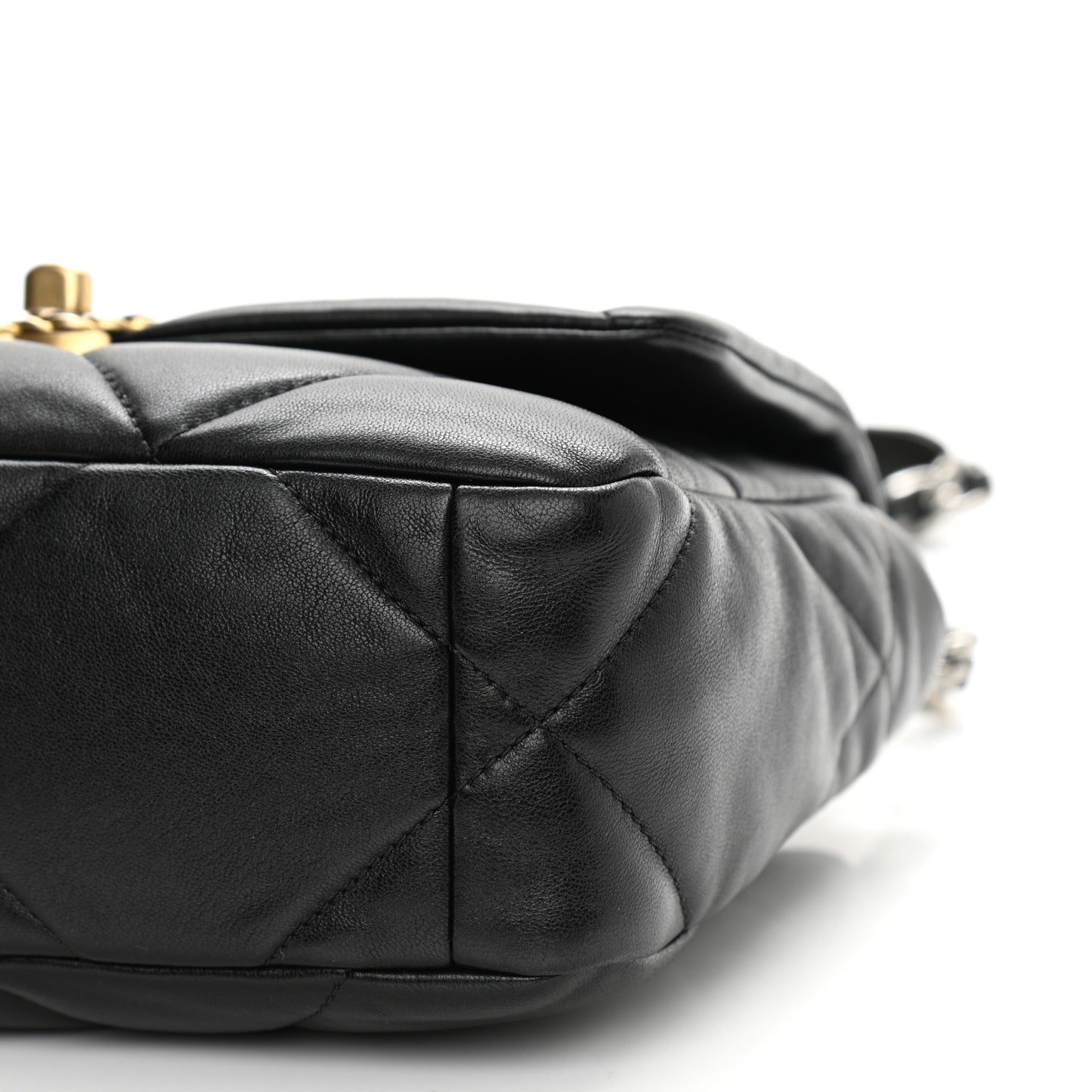 Goatskin Quilted Medium Chanel 19 Flap Black
