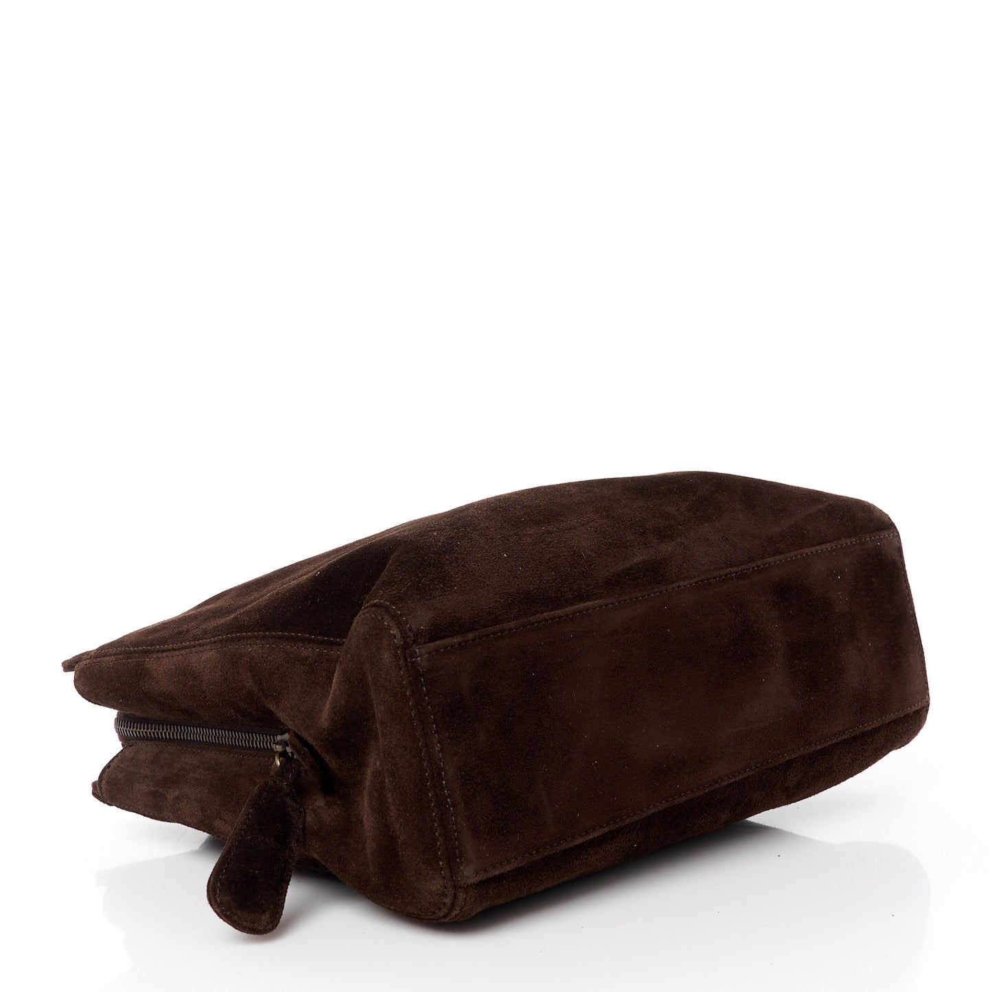 Suede Shopping Chain Tote Brown