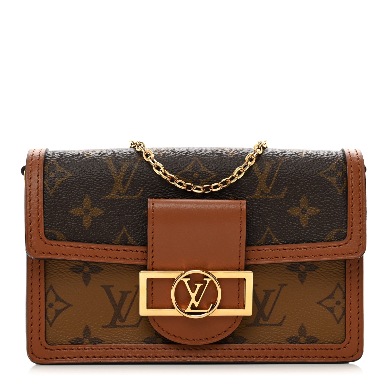 Louis Vuitton Reverse Monogram Dauphine Chain Wallet 1 of 9