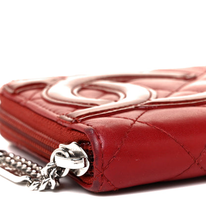 Chanel Calfskin Quilted Cambon Large Gusset Zip Around Wallet Red 8 of 9