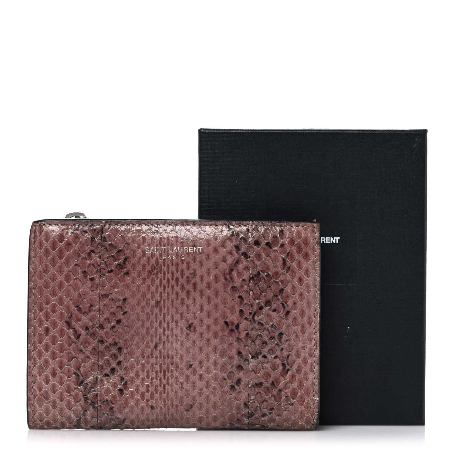 Saint Laurent Lacquer Ayers Fragments Bi-Fold Zipped Wallet  Rose Brown 10 of 10