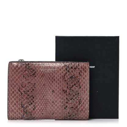 Saint Laurent Lacquer Ayers Fragments Bi-Fold Zipped Wallet  Rose Brown 10 of 10
