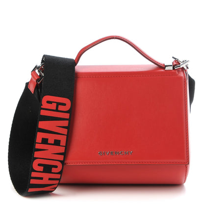 Givenchy Calfskin Mini Pandora Box Logo Strap Crossbody Bag Red 1 of 7