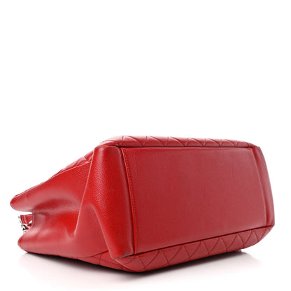 Chanel Caviar Quilted Grand Shopping Tote GST Red 3 of 4