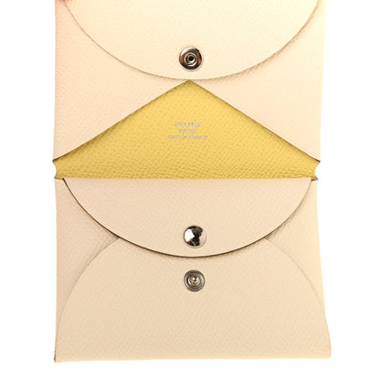 Hermes Epsom Verso Calvi Duo Card Case Nata Jaune Poussin 5 of 10