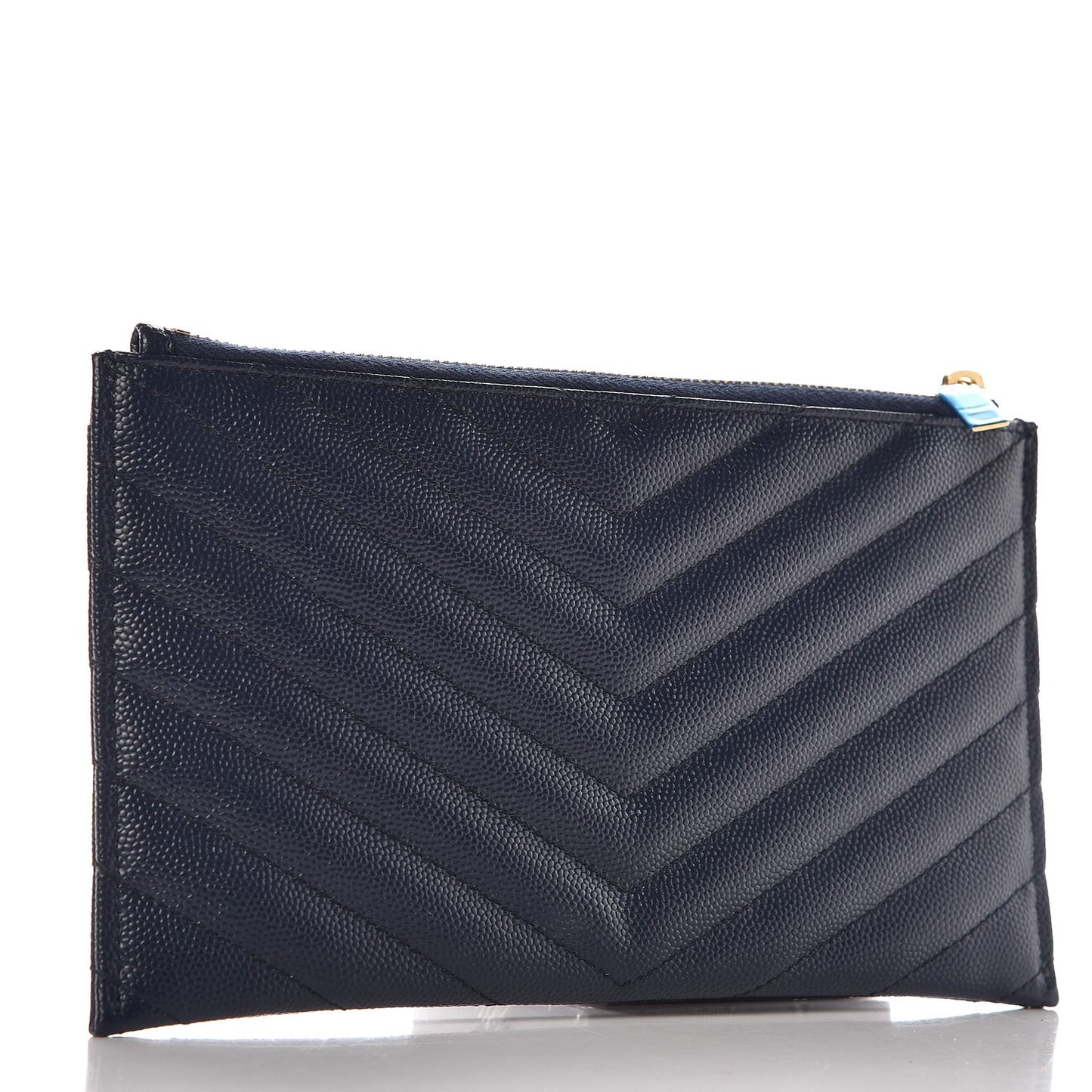 Grain De Poudre Chevron Monogram Bill Pouch Navy