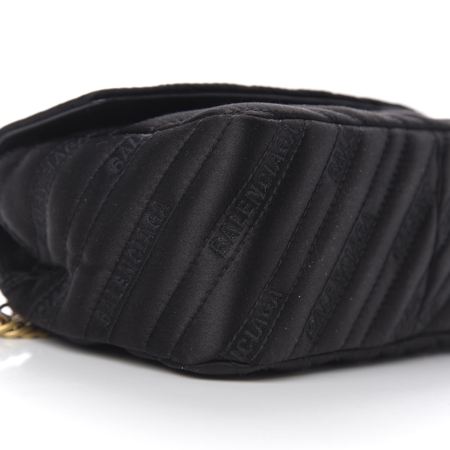 Balenciaga Satin Jacquard Logo Matelasse S BB Round Shoulder Bag Black 8 of 10