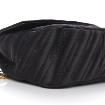 Balenciaga Satin Jacquard Logo Matelasse S BB Round Shoulder Bag Black 8 of 10