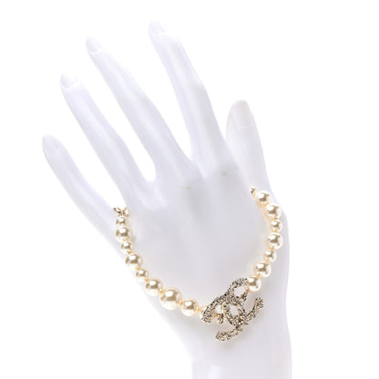 Chanel Pearl Crystal CC Bracelet Gold 2 of 4
