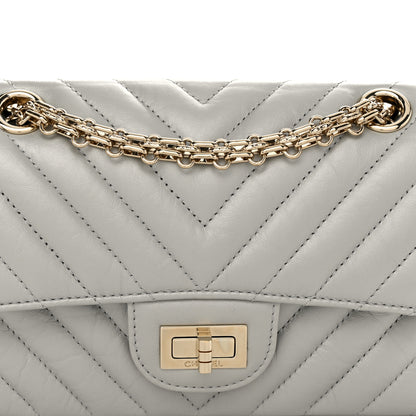 Chanel Metallic Aged Calfskin Chevron Quilted 2.55 Reissue Mini Flap Silver 8 of 10