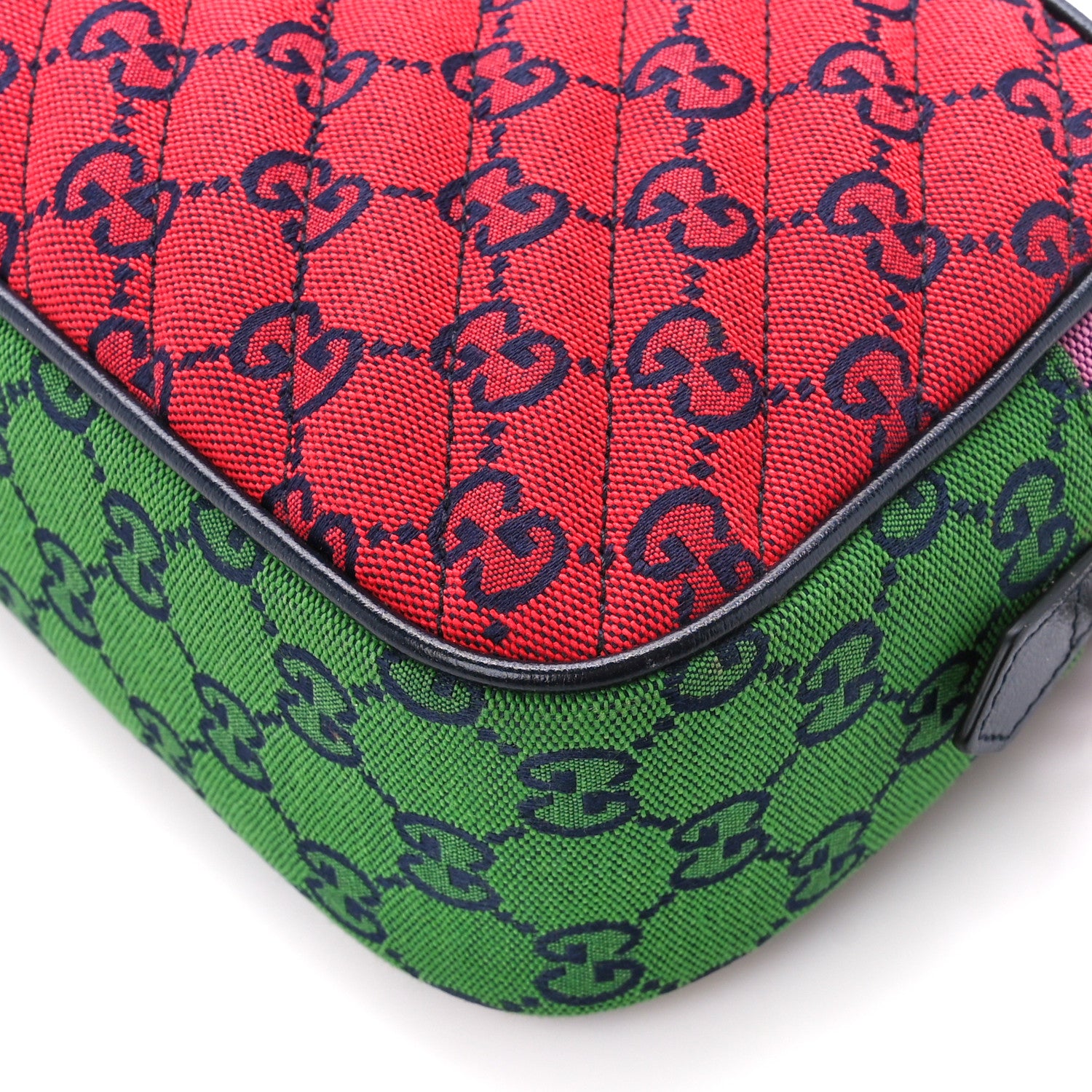 Gucci Monogram Multicolor Matelasse Diagonal Small GG Marmont Chain Shoulder Bag Red Blue Yellow Green Pink 11 of 11