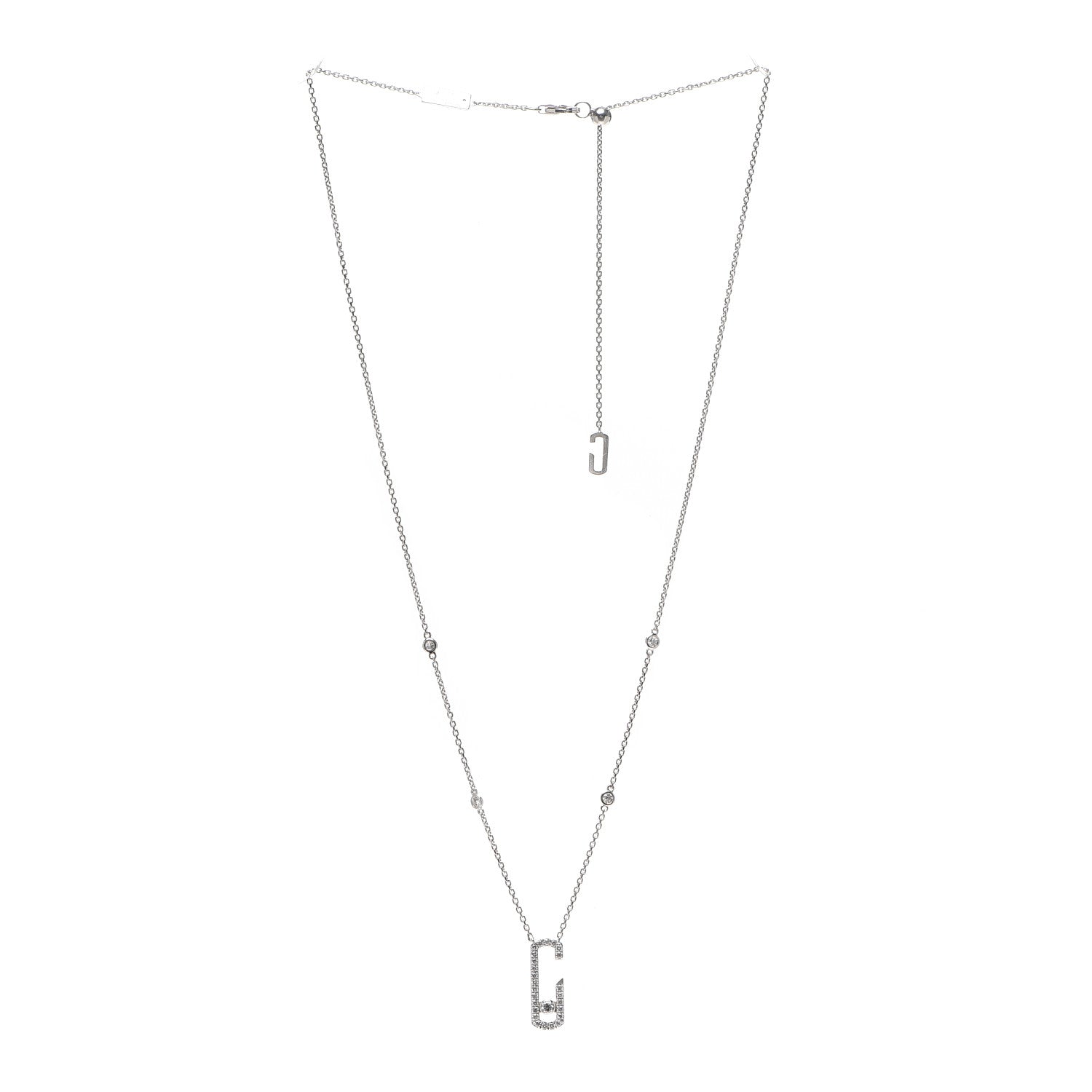 Messika X GIGI HADID 18K White Gold Diamond Move Addiction Pave Necklace 3 of 5