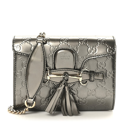 Gucci Shine Guccissima Mini Emily Chain Shoulder Bag Sasso 1 of 9