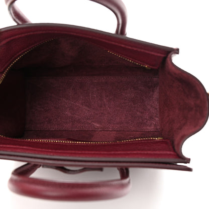 Celine Drummed Calfskin Nano Luggage Acai 5 of 12