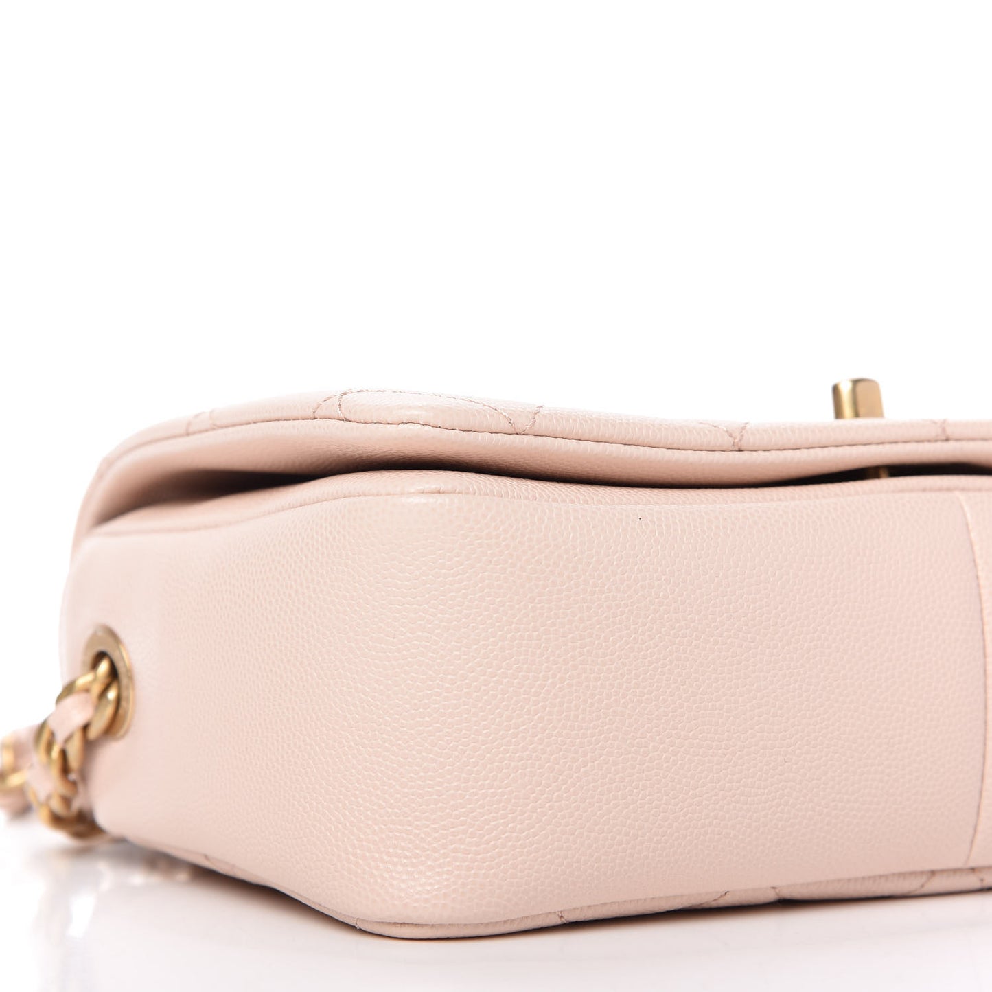 Caviar Quilted Small Fashion Therapy Flap Bag Beige