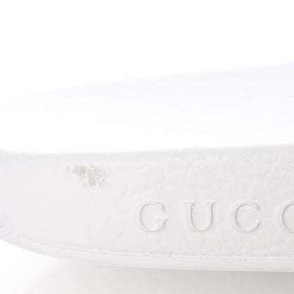 Gucci Canvas Sylvie Stripe Logo Pursuit Slide Sandals 39 Mystic White Hibiscus Red Maritime 8 of 9