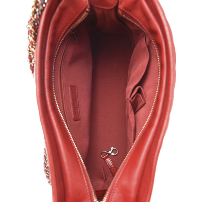 Chanel Aged Calfskin Chevron Quilted Medium Gabrielle Hobo Red 5 of 10