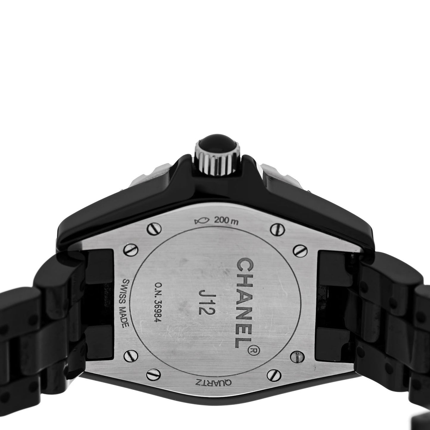 Stainless Steel Ceramic Diamond Dial 33mm J12 Quartz Watch Black