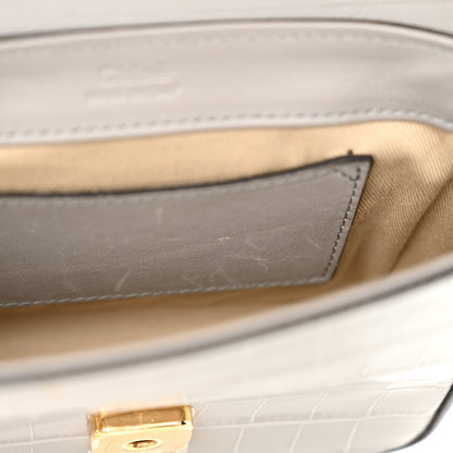 Chloe Calfskin Crocodile Embossed Mini C Double Carry Stormy Grey 7 of 12