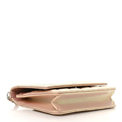 Chanel Iridescent Calfskin Quilted Wallet On Chain WOC Pink 4 of 13