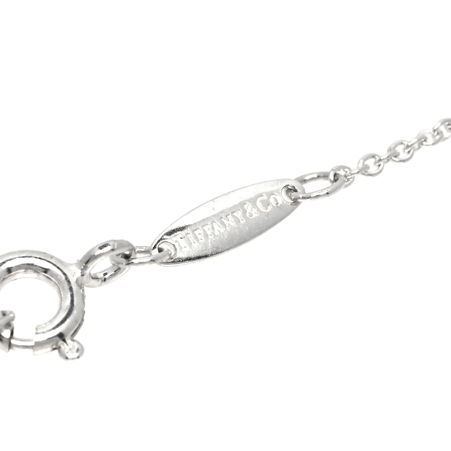 Tiffany Sterling Silver Diamond .03ct Elsa Peretti Diamonds by the Yard Pendant Necklace 5 of 6