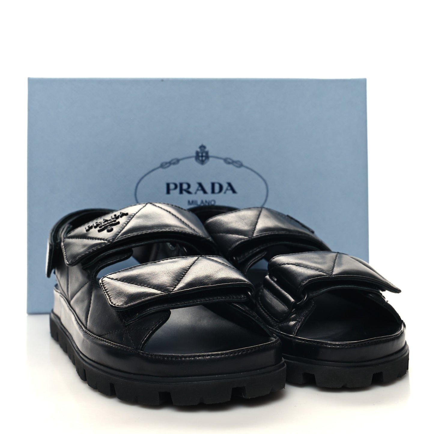 Nappa Quilted Padded Slingback Sandals 37 Black
