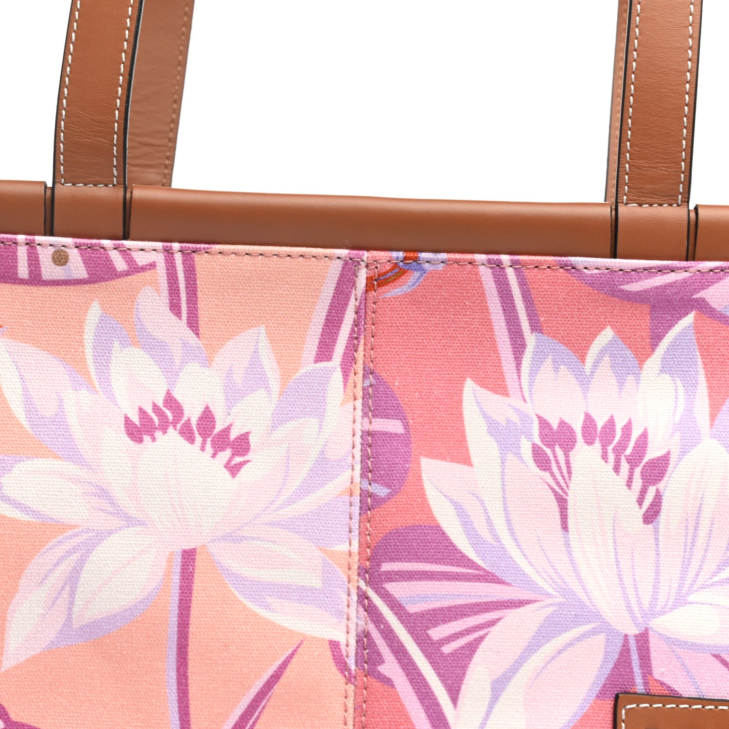 Loewe Canvas Calfskin Waterlily Print Paulas Ibiza Small Cushion Tote 7 of 12