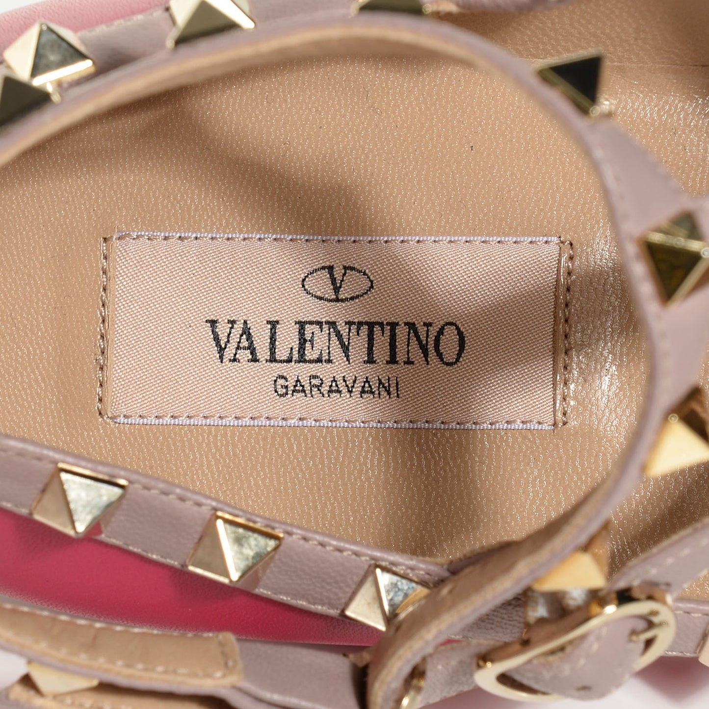 Calfskin Nappa Rockstud Cage Ballerina Flats 39.5 Cyclamin Poudre