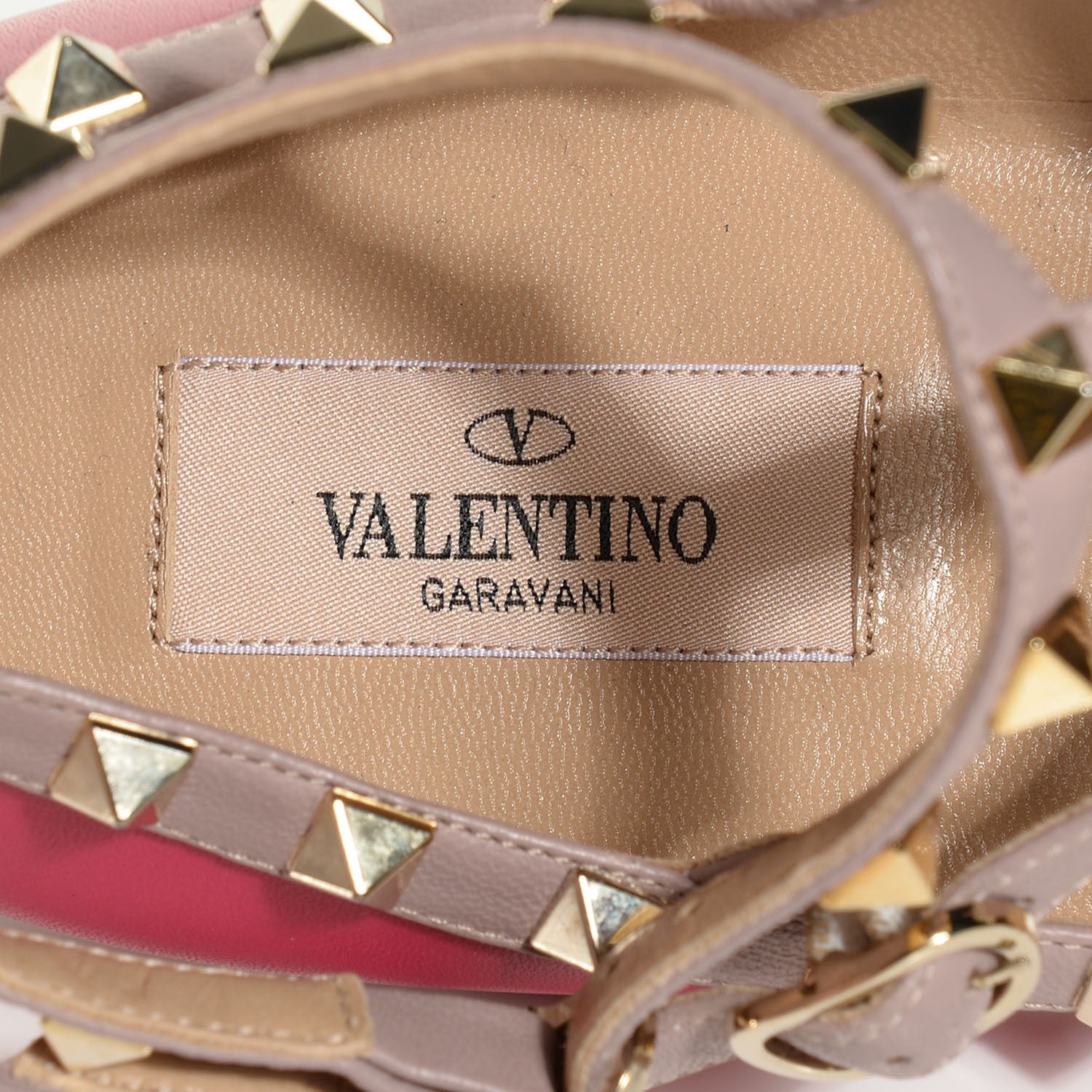Valentino Garavani Calfskin Nappa Rockstud Cage Ballerina Flats 39.5 Cyclamin Poudre 7 of 8