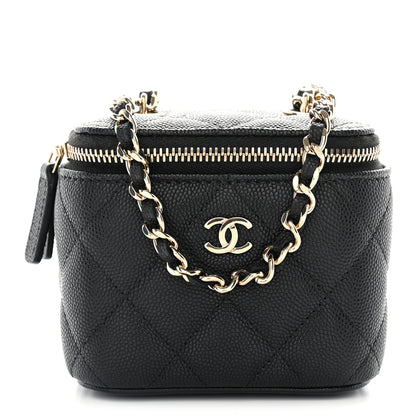 Chanel Caviar Quilted CC Mini Vanity Case With Chain Black 1 of 10