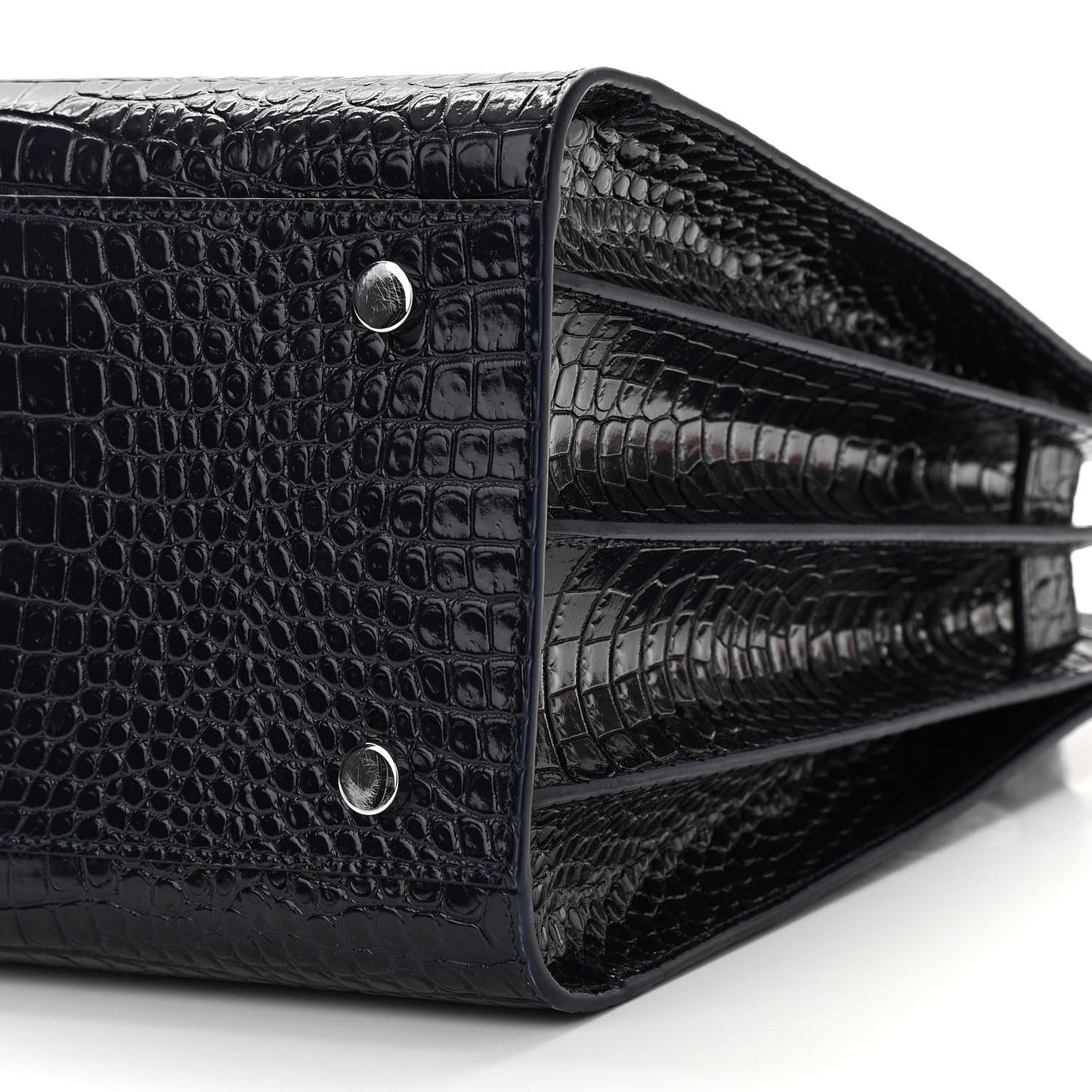 Calfskin Crocodile Embossed Small Sac De Jour Dark Notte