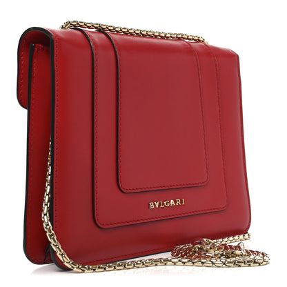 Bulgari Calfskin Small Serpenti Forever Snake Strap Crossbody Bag Red 3 of 9