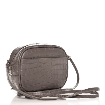 Saint Laurent Calfskin Crocodile Embossed Monogram Blogger Bag Fog 3 of 8