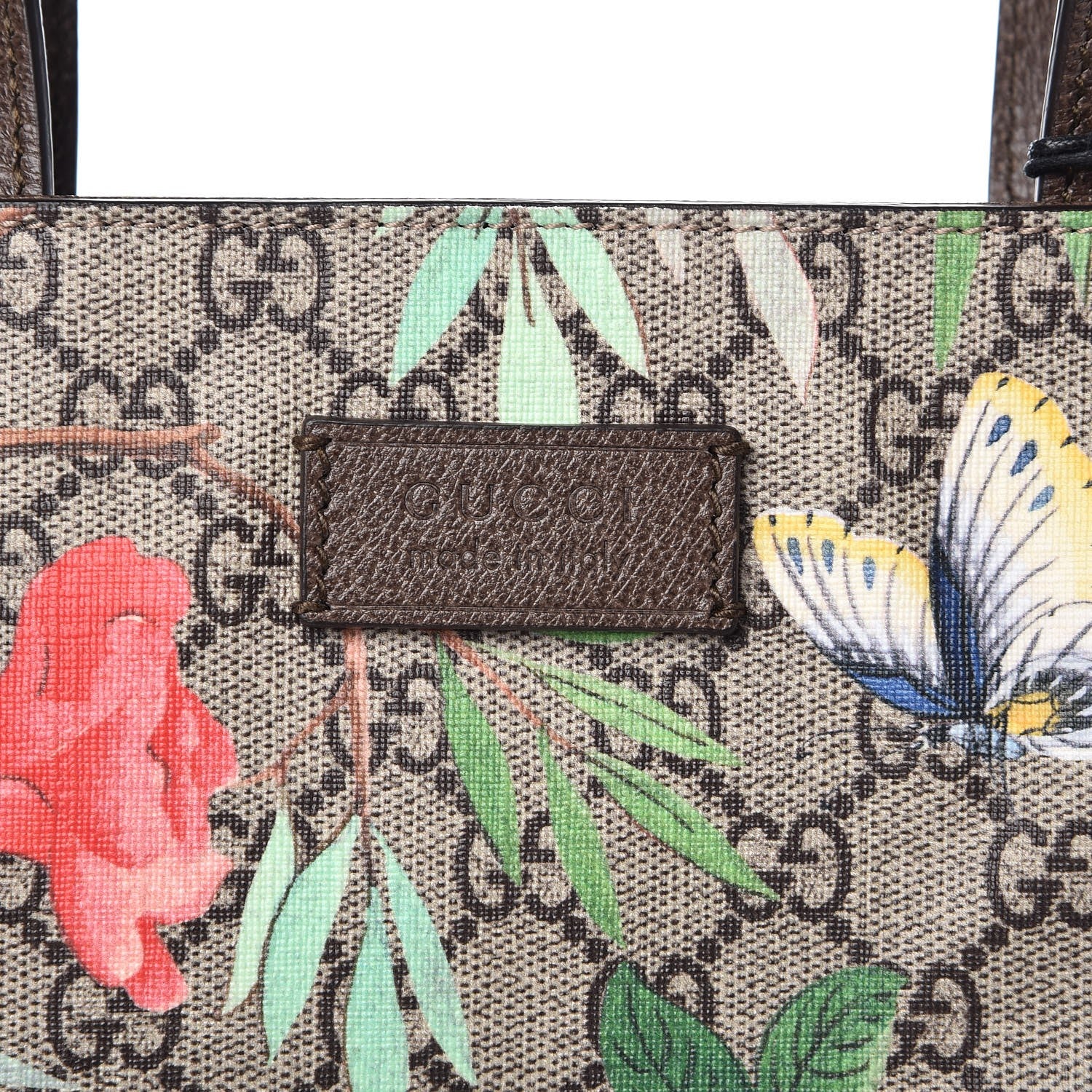 Gucci Soft GG Supreme Monogram Tian Vertical Tote Beige Multicolor New Acero 7 of 9