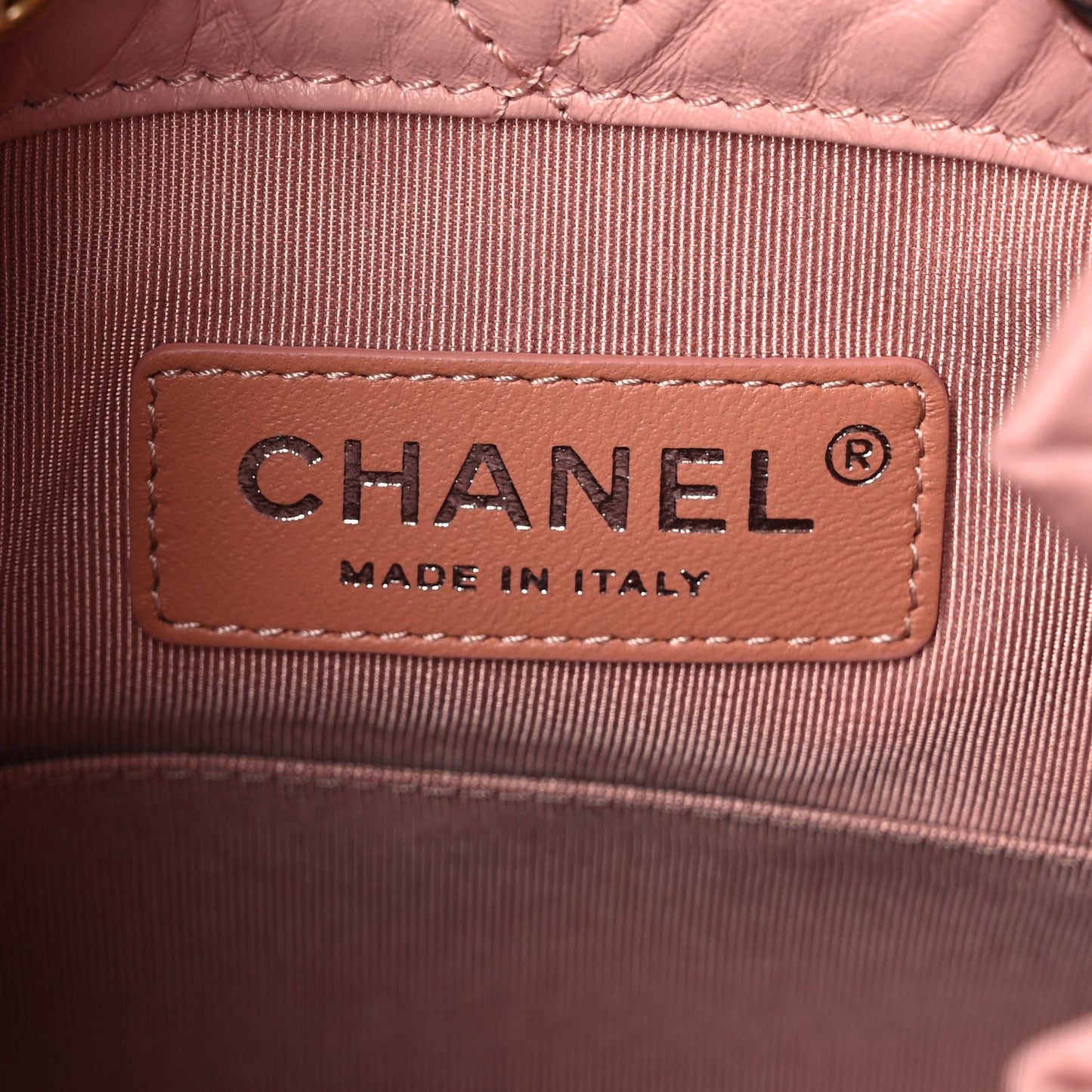Aged Calfskin Quilted Small Gabrielle Backpack Pink