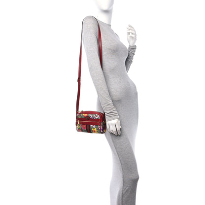 Gucci GG Supreme Monogram Flora Web Mini Ophidia Shoulder Bag Red 3 of 10