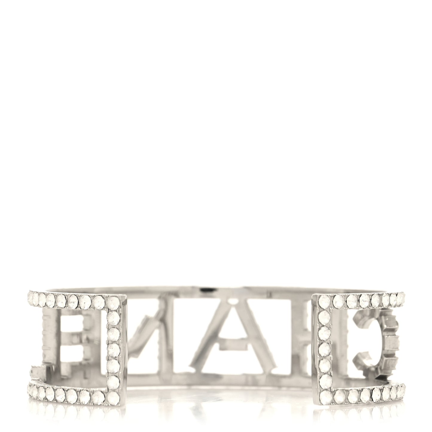 Crystal Logo Cuff L Silver