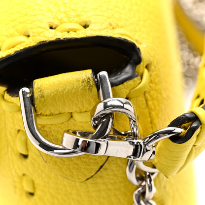 Fendi Cuoio Roma Sellerissima Nappa Sintetica Tape Stitch Mini Baguette Acid Yellow 13 of 15