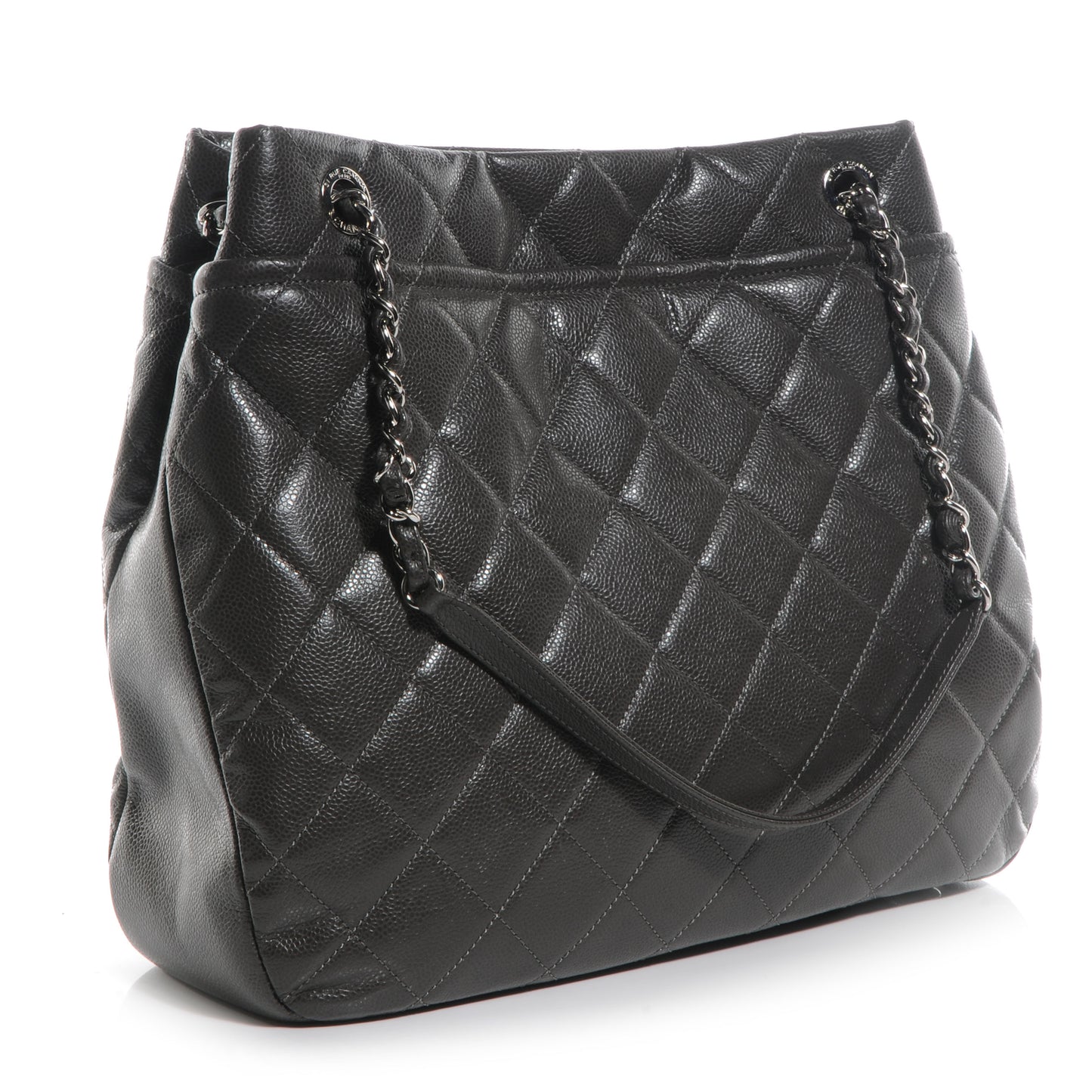 Caviar Timeless Large Shopping Tote Dark Gray