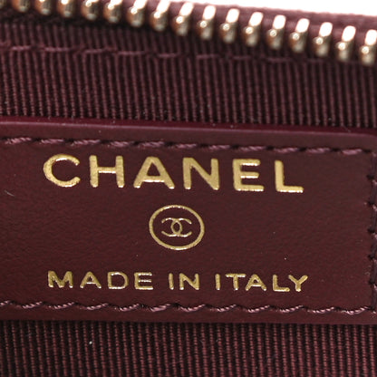 Chanel Caviar Quilted Zip Coin Purse Burgundy 6 of 11
