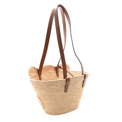 Celine Braided Raffia Calfskin Triomphe Small Panier Tan 4 of 12