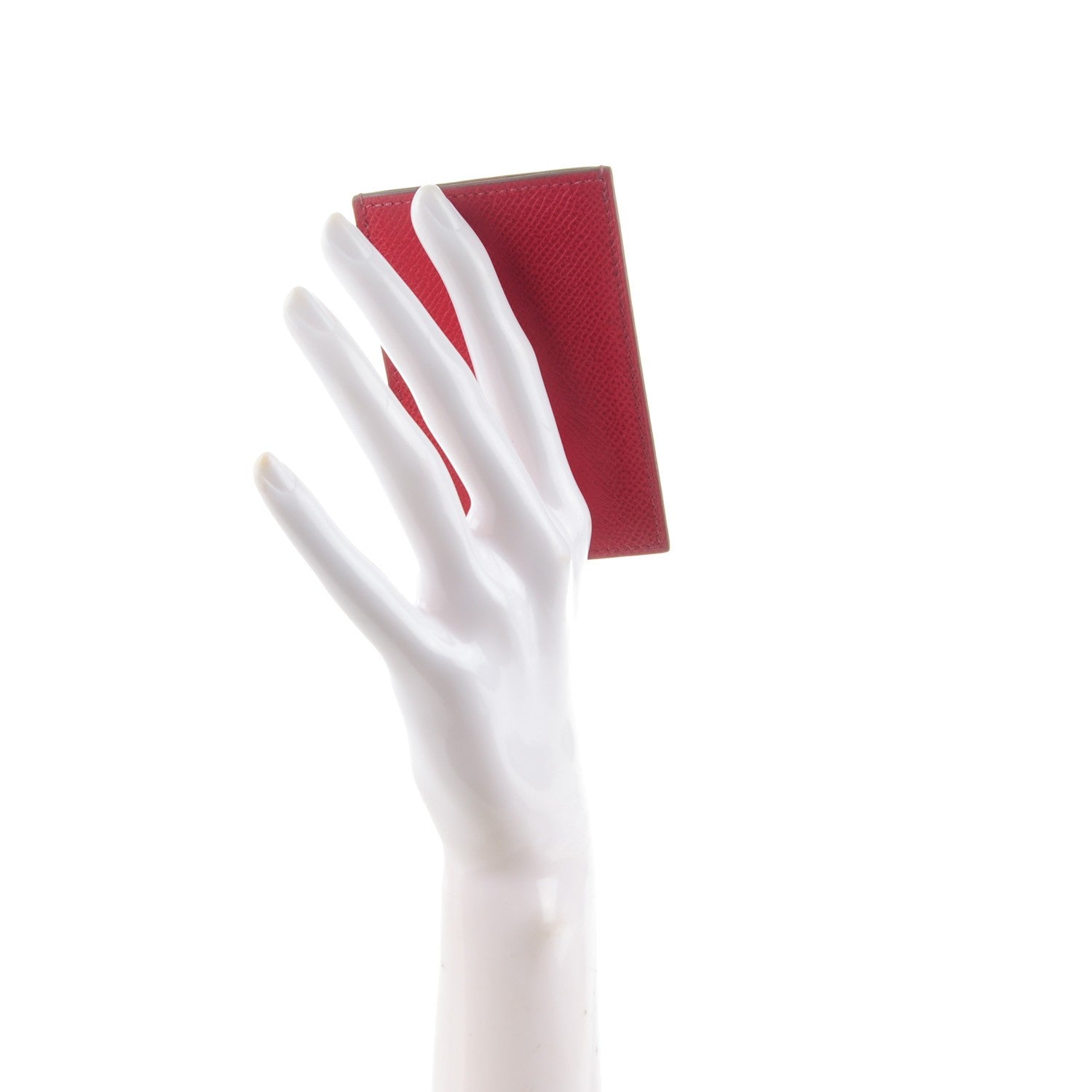 Hermes Epsom Diabolo Card Holder Case Rouge Garance 2 of 8