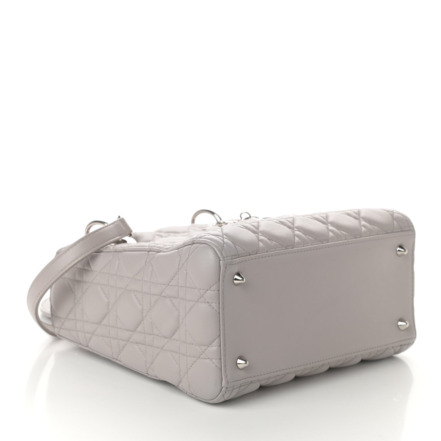 Christian Dior Lambskin Cannage Medium Lady Dior Grey 4 of 9