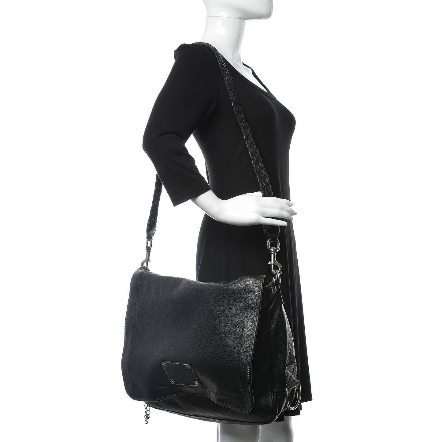 Calfskin Messenger Bag Black