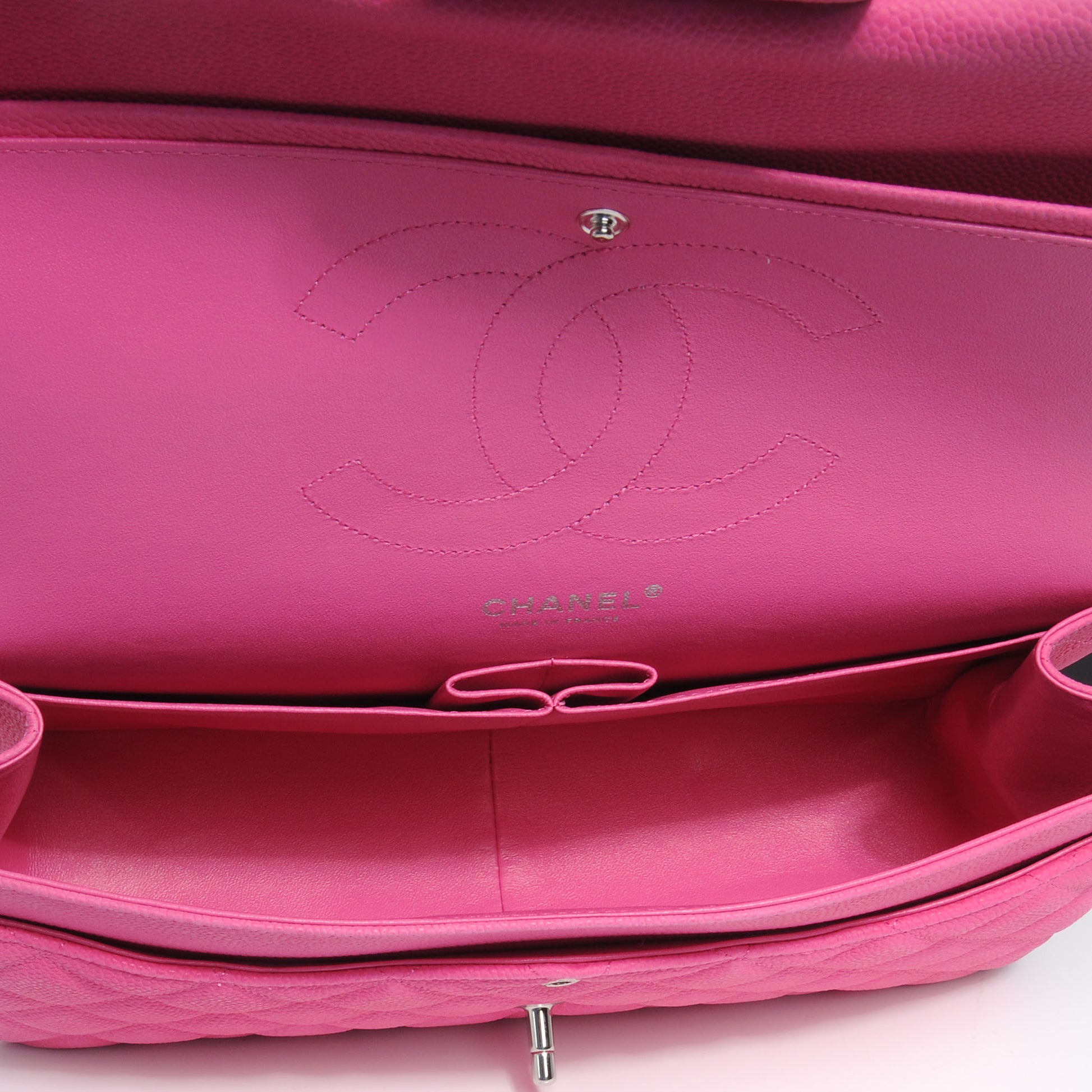 Chanel Iridescent Caviar Jumbo Double Flap Hot Pink 6 of 8