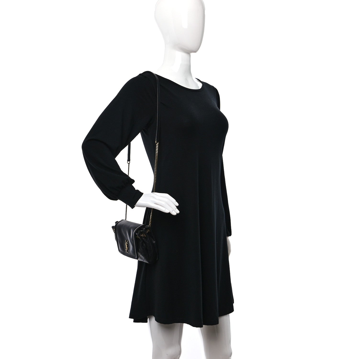Saint Laurent Lambskin Quilted Monogram Mini Nolita Black 2 of 11